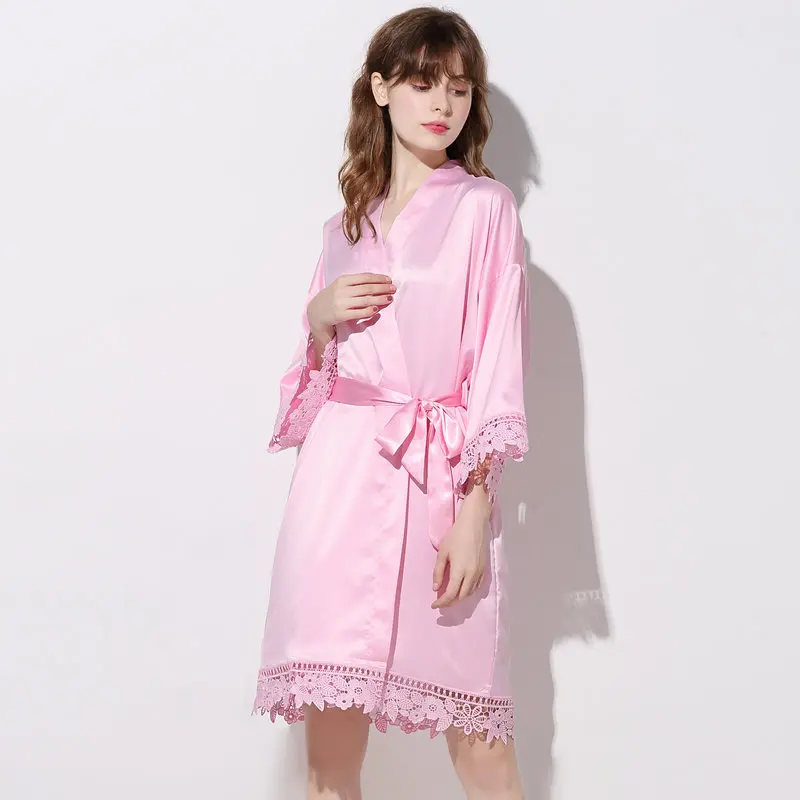 Pink Zaxachilablezaxilable Новые халаты для подружки невесты женские халаты пижамы банный Халат - Цвет: Pink