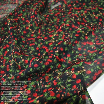 

LEO&LIN Large Wide Small Floral Silk Georgette Chiffon Clothing Fabric DIY Patchwork Tissue