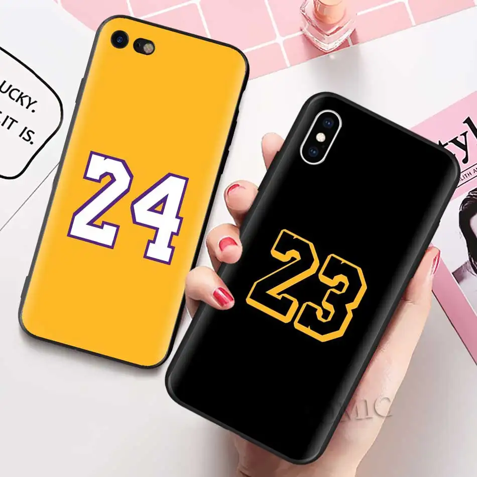 Баскетбольные силиконовые чехлы для Apple iPhone 11 Pro, XR, X, XS MAX, 7, 8, 6, 6S Plus, 5, 5S, SE, 5C, черные мягкие чехлы для телефона, 23, 24