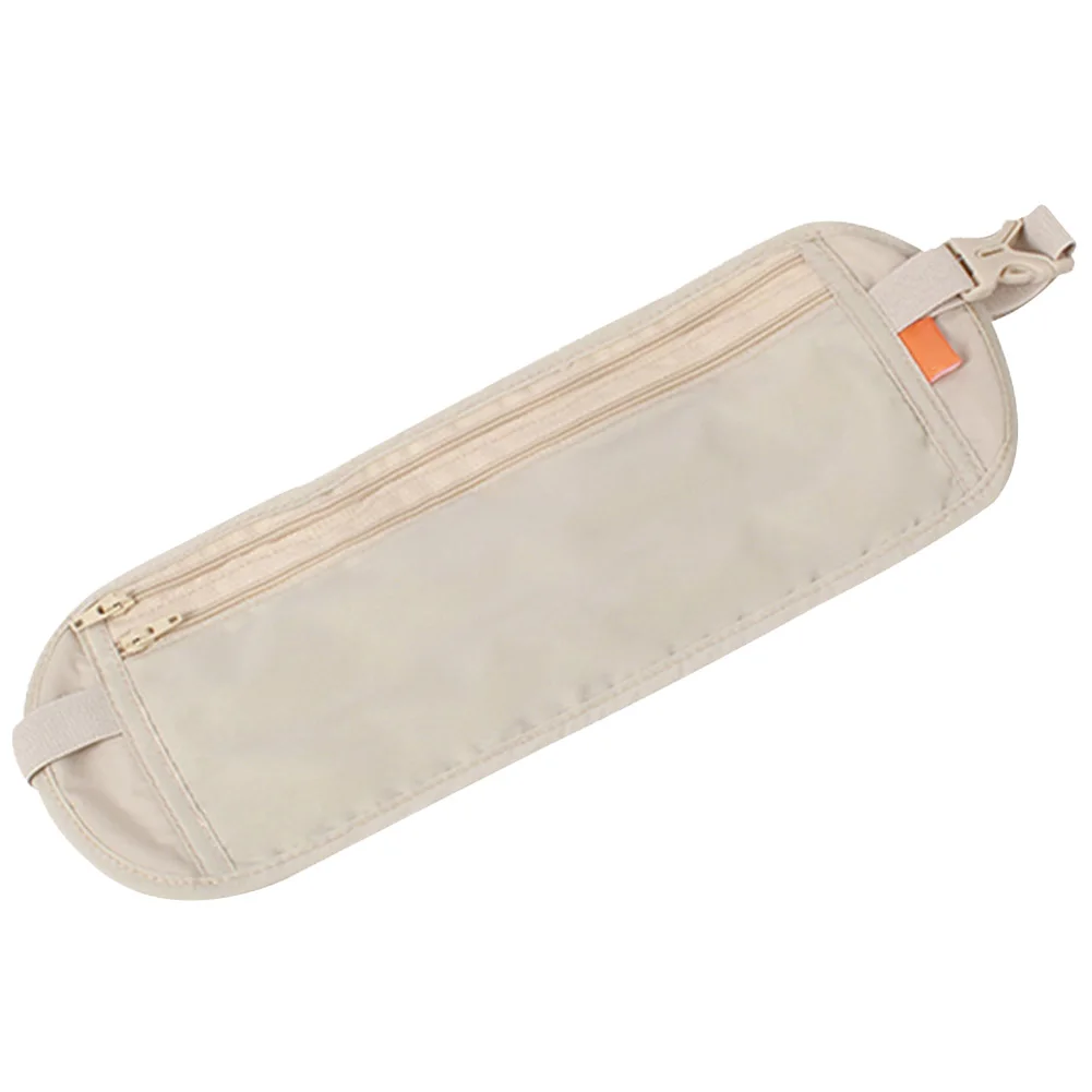 Эластичный ремень Невидимый Спорт на открытом воздухе бег Кемпинг молния регулируемый держатель поясная сумка ключи карманы мобильный телефон Противоугонная - Цвет: Khaki