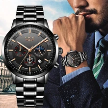 Модные мужские часы LIGE Топ бренд водонепроницаемые спортивные часы хронограф мужские повседневные кварцевые часы из нержавеющей стали Relogio Masculino
