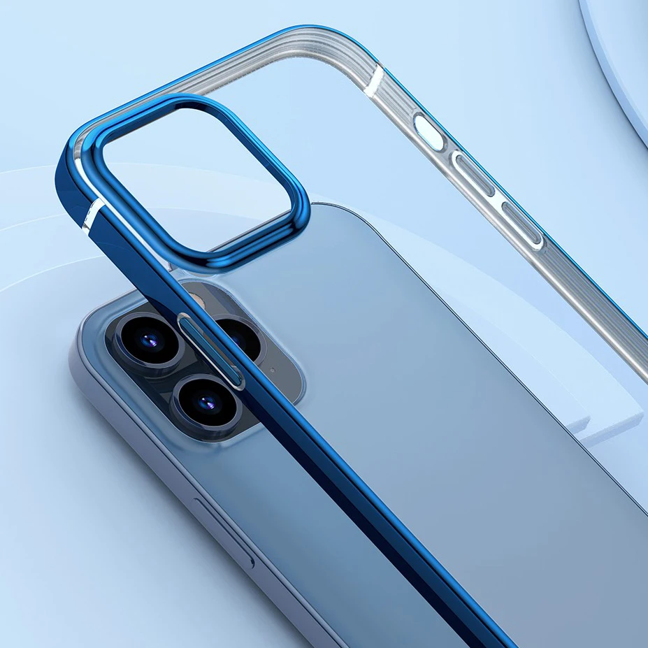 

Plating Case For iPhone 12 Pro Max 12 Mini Transparent Back Case For iPhone 12Pro Max Soft TPU Case Cover iphone12 Seires Shell