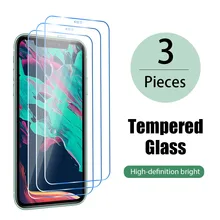 3 pçs vidro temperado para iphone x xs max xr 12 mini cobertura completa de vidro no para 7 8 6s plus 5 5S se 11 pro protetor de tela