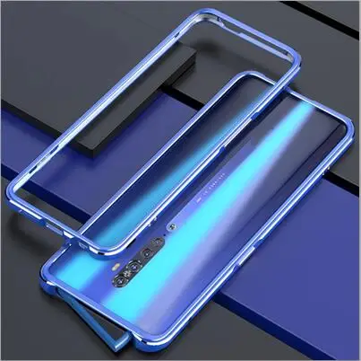 Blue Silver Противоударный металлический каркас ПК Жесткий чехол для oppo RENO 2Z чехол из алюминиевого сплава coque для oppo RENO 2 металлический бампер oppo reno2Z - Цвет: Blue Silver