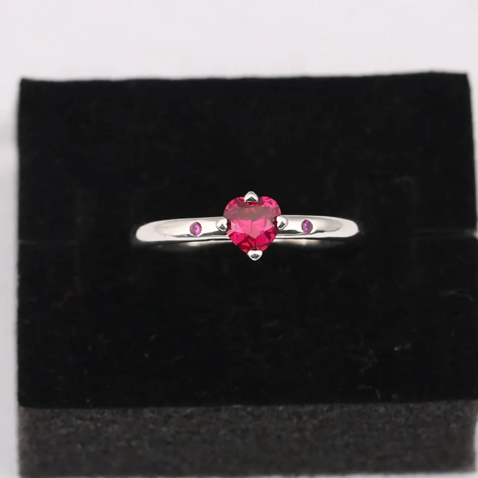 925 пробы Серебряное кольцо для женщин, кольцо You& Me, красное CZ Love Heart, подарок на день Святого Валентина, свадьбу, вечеринку, подходит для леди, хорошее ювелирное изделие