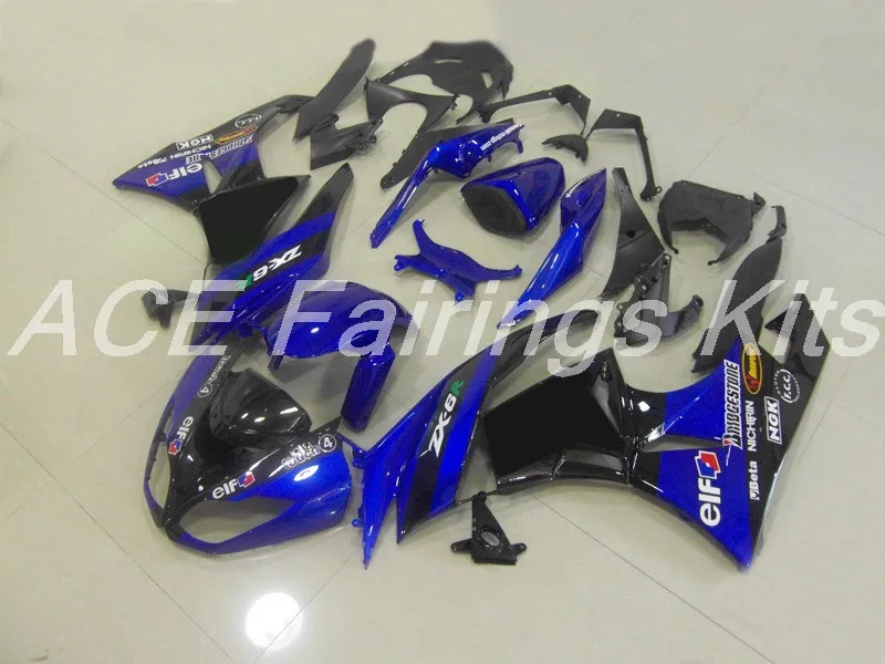 Литья под давлением ABS обтекатель комплект подходит для Kawasaki Ninja ZX6R 2009 2010 2011 2012 Обтекатели ZX-6R 09, 10, 11, 12, голубой эльф