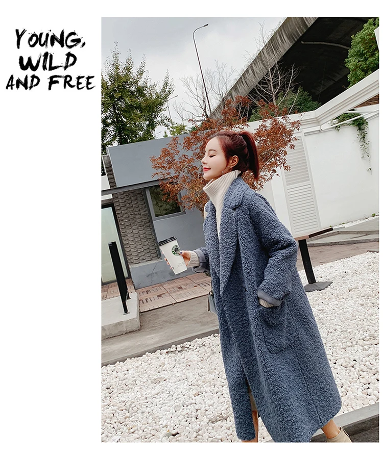 Autumn And Winter European Goods Lambs Wool Tops Women's Mid-length Versatile Fur Plush Thick Coat Fashion