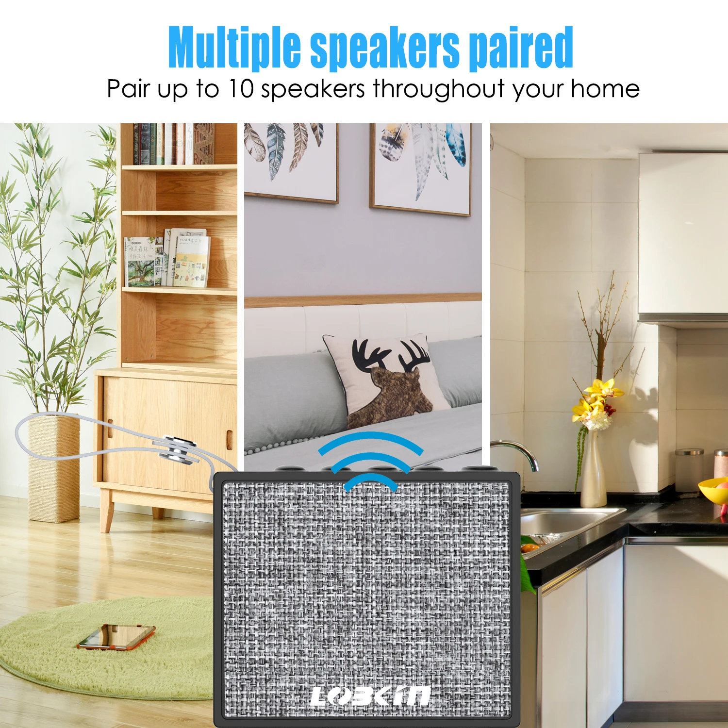 Lobkin Bluetooth portable Home System outdoor IPX6