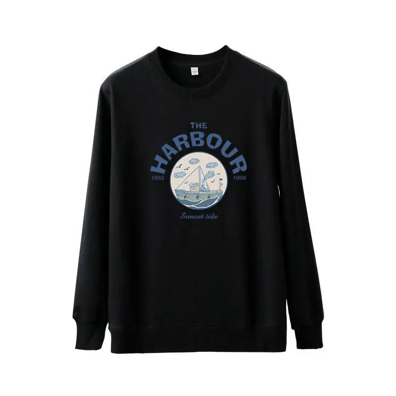 

Spring Autumn Summer Long Sleeve New Women T Shirt Harajuku Print Anime Nautical Tourism Letters Cotton Tees Female Casual Tops