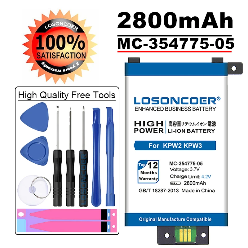 Аккумулятор LOSONCOER для Amazon Kindle PaperWhite батарея большой емкости 58-000049 2800 мАч 2/3 KPW3 KPW2