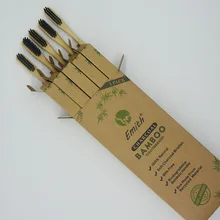 5 шт. in1BOX круглая ручка натуральный экологически чистый бамбуковый уголь зубная щетка