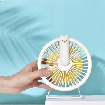 

Personal Ultra-quiet Cooling Mini Desk Fan USB Rechargeable Fan with Led Lights