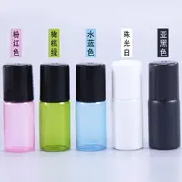 30pcs Black/White/Blue/Green/Pink 1/2/3ml Thick Glass Roll On Essential Oil Parfum Bottles Roller Ball Travel Use Necessaries 2