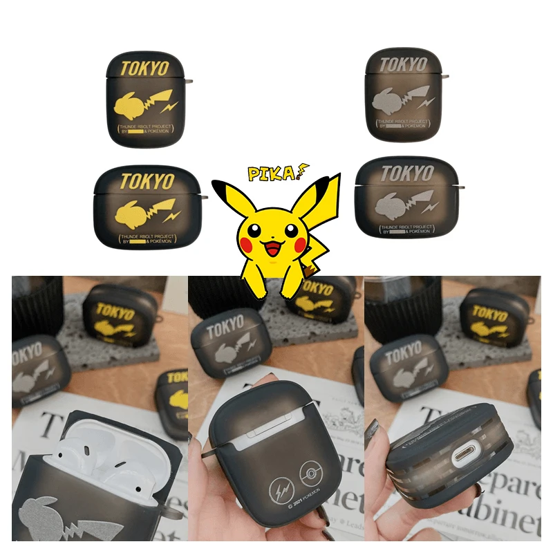 Модный силиконовый чехол для гарнитуры Pokemon Pikachu Apple airpods 1 2 3 Pro Bluetooth Air pods