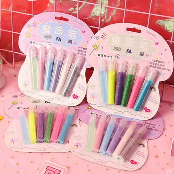 

Magic pen bright crystal color pen powder girl fluorescent creative three-dimensional 5-color DIY manual color pen