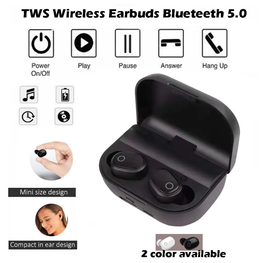 F178 TWS Bluetooth V5.0 гарнитура спортивные беспроводные наушники 3D стерео наушники мини в ухо двойной микрофон с зарядной коробкой