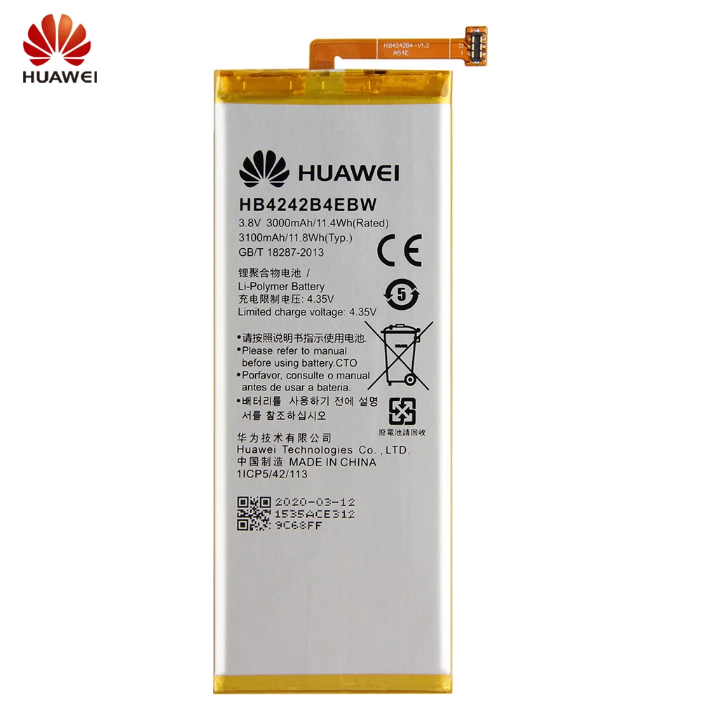 Оригинальный сменный аккумулятор Huawei HB4242B4EBW для honor 6 4X зеркальный телефона 3000