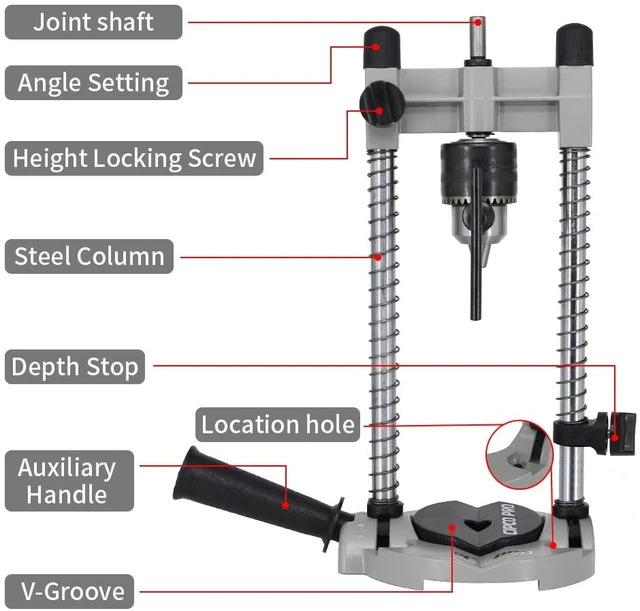 Support de perceuse électrique, Guide de perçage Vertical réglable,  localisateur d'angle droit, outils pour le travail du bois - AliExpress