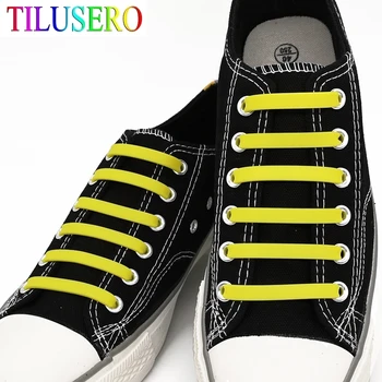 

12 pcs/set Elastic Silicone Shoelaces Creative Lazy Silicone Laces No Tie Rubber Lace Easy Shoes Accessories for man\women