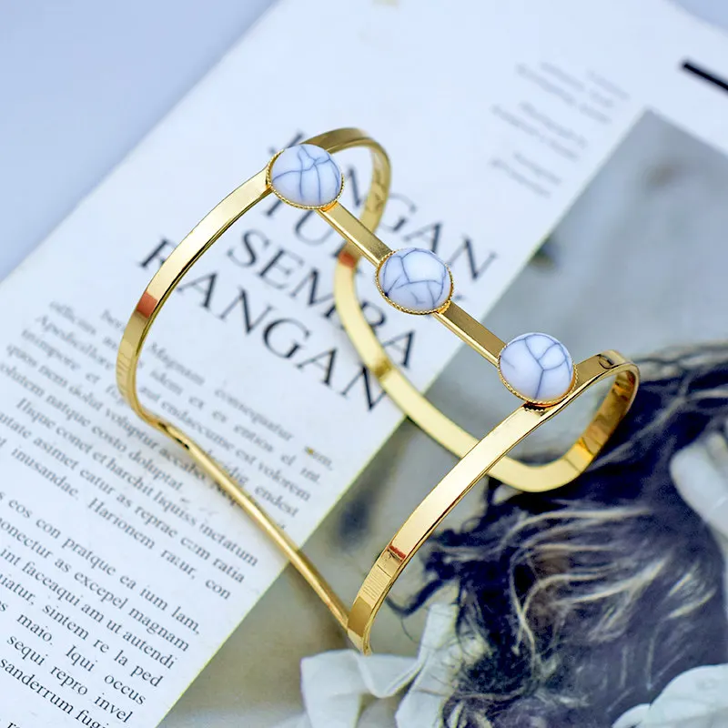Bangle D 120 шт/лот открытый широкий золотой браслет для женщин манжета на руку браслеты металлические полые большие браслеты модные ювелирные аксессуары оптом - Окраска металла: Bangle D