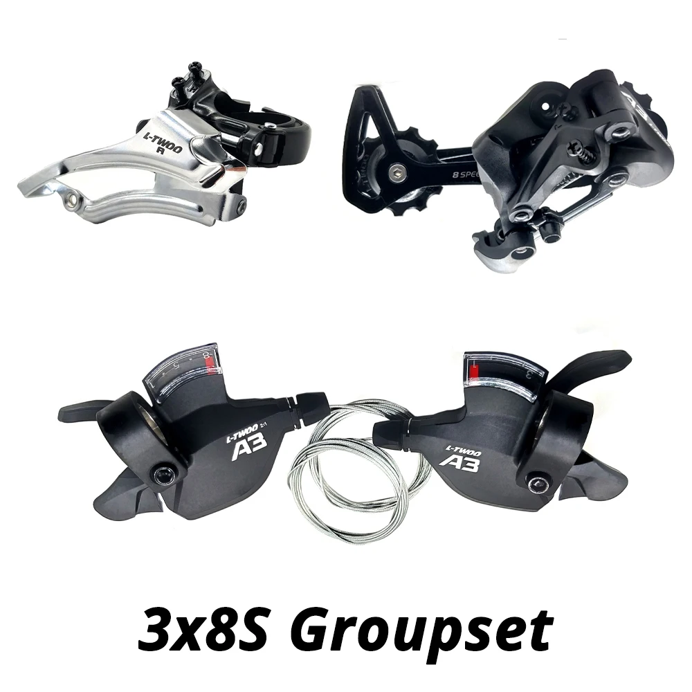 3x8s Groupset LTWOO A3 3X8S 24 скорости переключателя группа 8s рычаги переключения передач Передний Задний переключатель 8 скоростей переключатель костюм m310 m360 alivio m410 - Цвет: 3x8s Groupset