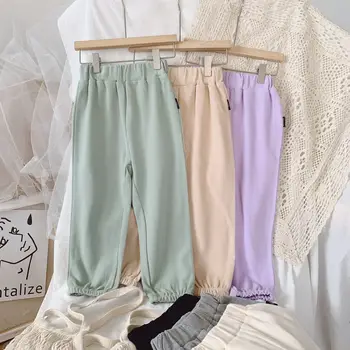 

2020 Pure Color Sports Pants Girls High Waist Slimming Korean Loose Harem Pants With Feet All-Match Casual Pants Guard Pants
