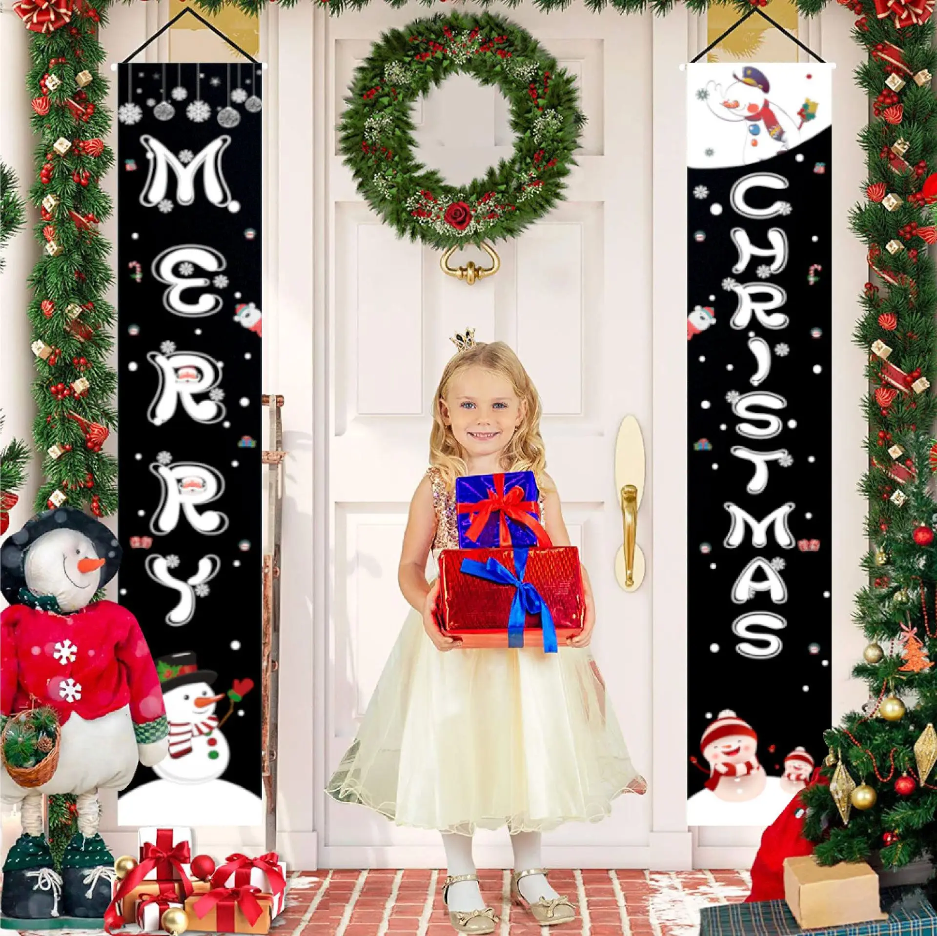 Décoration De Porte Suspendue De Noël - Motif De Fête - Neuve