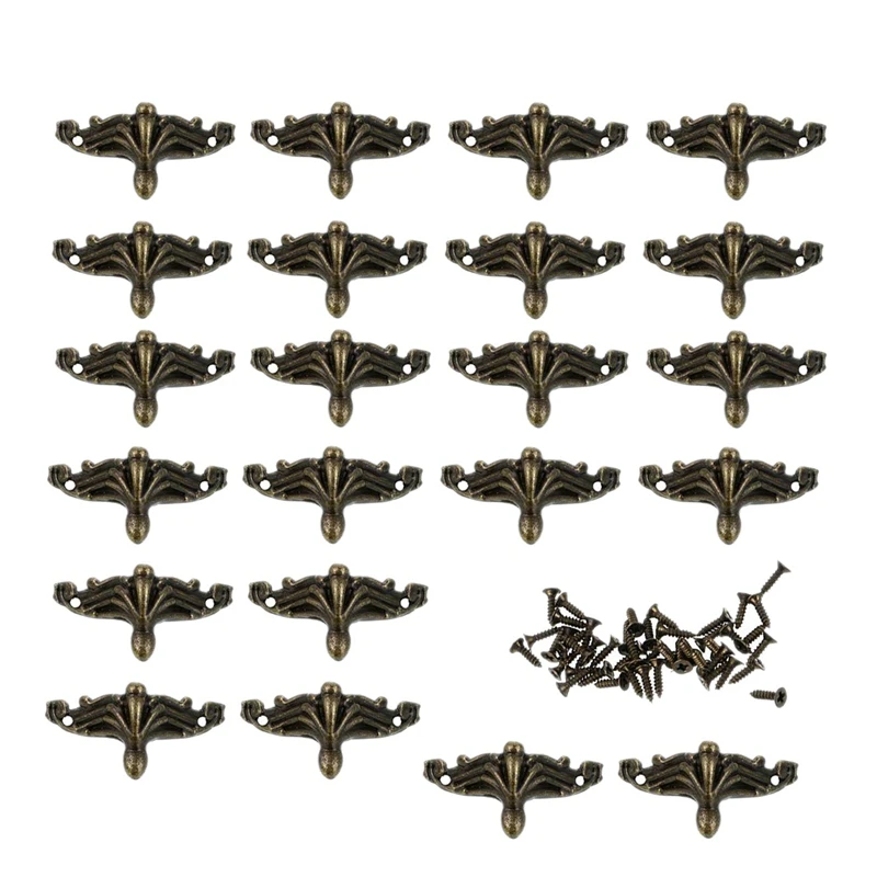 

30 PCS Antique Jewelry Box Feet Leg Wood Case Corner Protector Decorative Furniture Legs for DIY Jewelry Chest Gift Box Wood Box