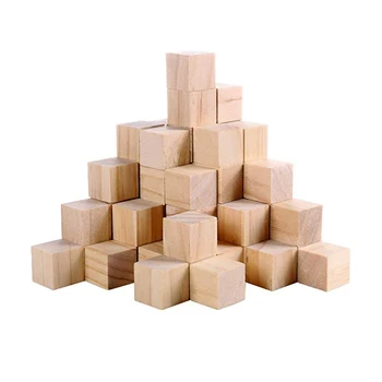 

15/20/25MM Small Wooden Cubes Unfinished Wood Blank Square Blocks DIY Embellishments Crafts Scrapbooking Nordic Home Decor