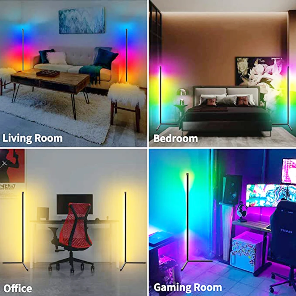 アプリ制御rgb ledフロアランプ現代の調節可能なリモート