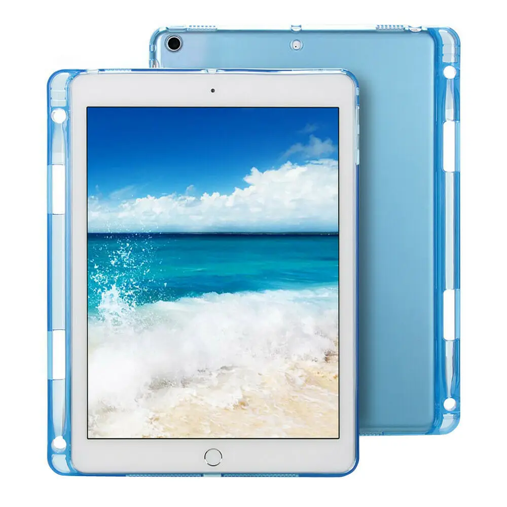 Мягкий силиконовый прозрачный чехол для iPad 7th Gen 10," A2200 A2198 A2197 с держателем карандаша, прозрачный защитный чехол из ТПУ