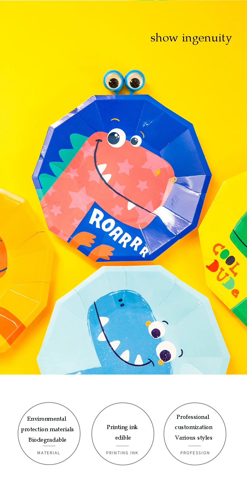 Dinosaur Theme Disposable Tableware Kids Boy Birthday Party Decoration Cartoon Plate Cup Napkin Baby Shower Party Supplies