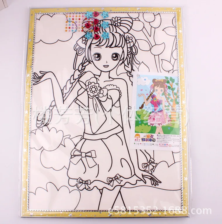 

Large Colorful Crystals with Numbers Color Painting (30X40 Cm, with 12-Color Paint Pen) with Diamond Color Painting