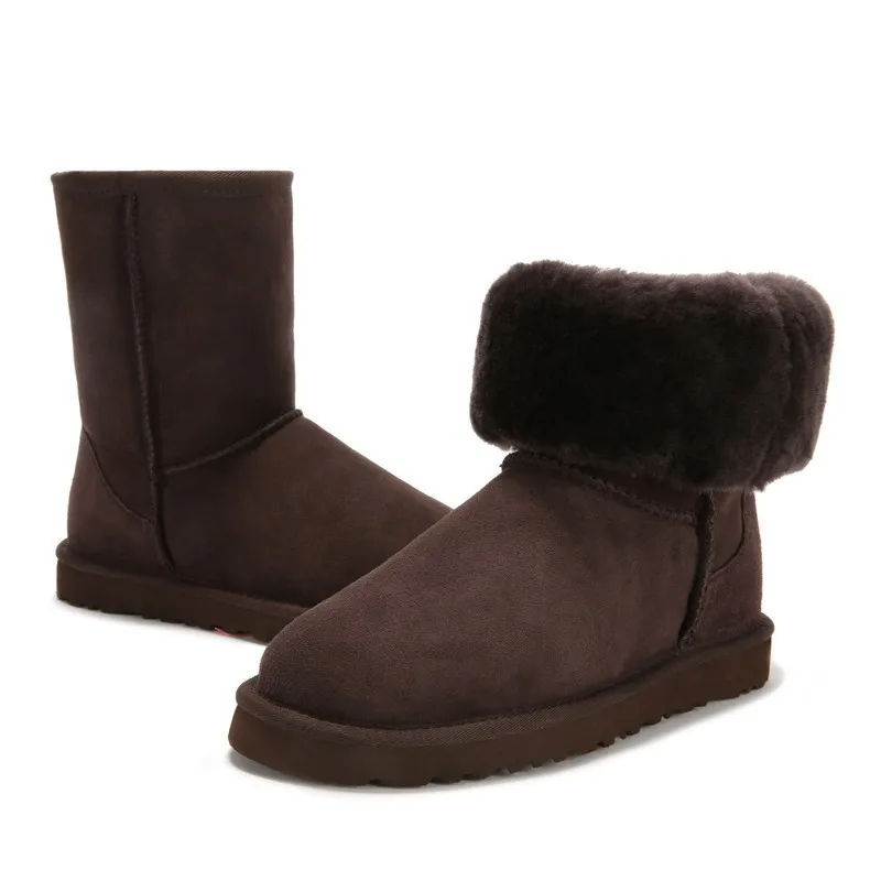 HKUGC/зимние женские ботинки из натуральной кожи наивысшего качества; водонепроницаемые зимние ботинки; женские ботинки из коровьей кожи с натуральным мехом