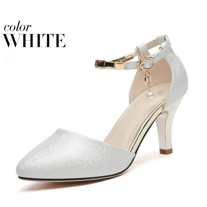 Новинка 2020 Женская Банкетная одежда на высоком каблуке с металлической пряжкой и