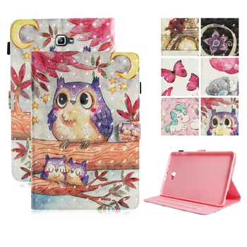 

Cute 3D Painted Case for Samsung Galaxy Tab A 10.1 2016 T580 T585 Folding Stand Cover Case for Samsung Tab A6 10.1 SM-T580