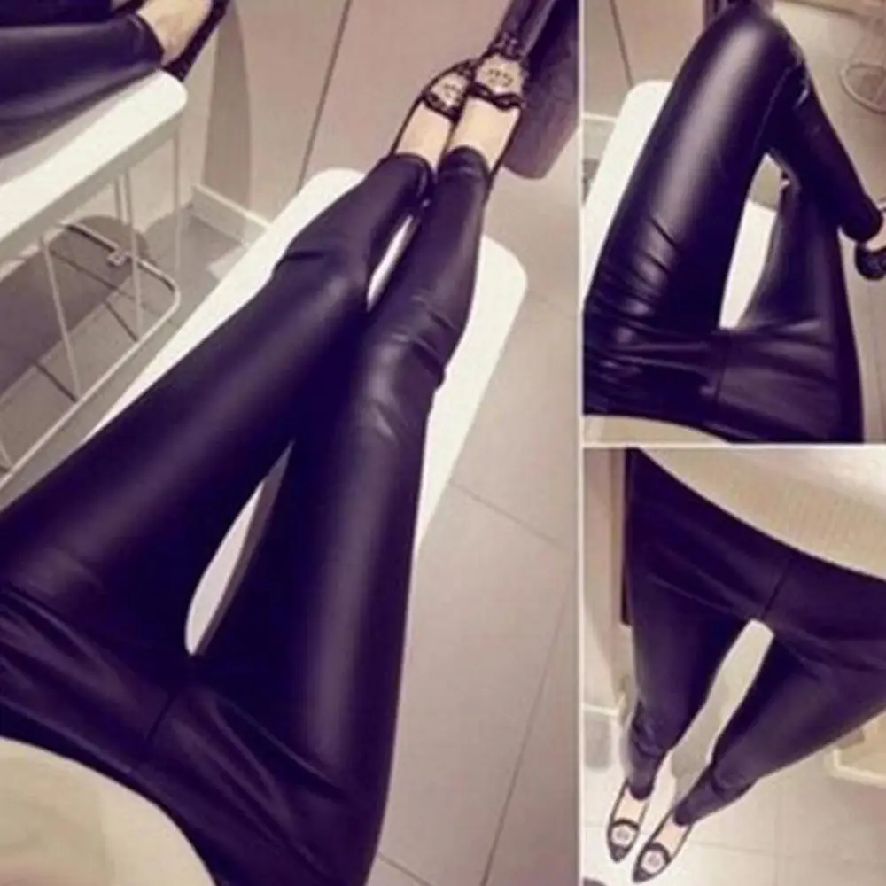 

Autumn 2019 Fashion Leather Sexy Thin Black Casual Jeans Skinny Leggings Calzas Mujer Stretchy Pencil Jeggings Plus Size 4XL#D