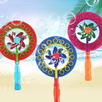 

Kids Gift Party Funny Magic ABS Bubble Stick Windmill Shape Blowing Tool Outdoor Toys Wand Portable Handheld 2 In 1 Summer