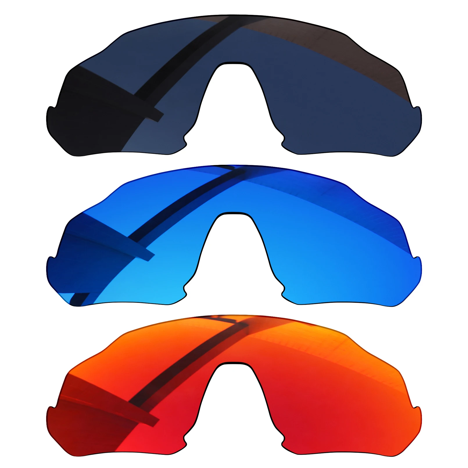 Alphax 3 Pezzi Pitch Black & Winter Sky & Agate Red Lenti Di Ricambio Polarizzate Per-Oakley Flight Jacket Oo9401 Frame