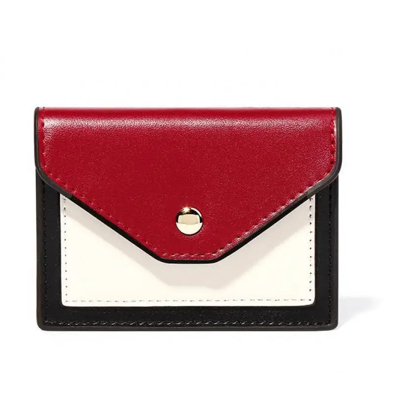

2020 short high-quality ladies coin purse stitching buckle multi-function card holder fashion contrast color mini coin purse