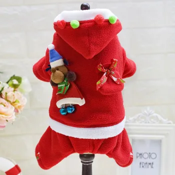 

-Christmas Dog Clothes Winter Warm Pet Dog Jacket Coat For Small Medium Dogs Puppy Clothing Hoodies York shire Outfit