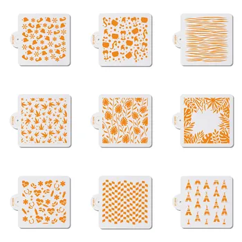 

1pc Leaf Snowflake Tower Cookies Stencil DIY Coffee Stencils Template Plastic Cake Molds Cake Decorating Tool Baking Accessories