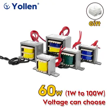

EI 60W Wire Cable Connetion Power Transformer 60VA Voltage Customized 220V/380V/110V to 6V/9V/12V/15V/18V/24V/110V Dual Output