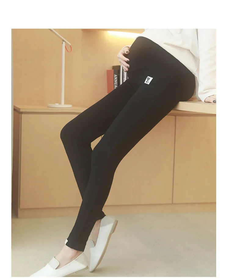 Large Size Maternity Dress Leggings Kitten Pregnant Women Spring and Autumn Clothes Small Feet Pants Pregnant Women Trousers