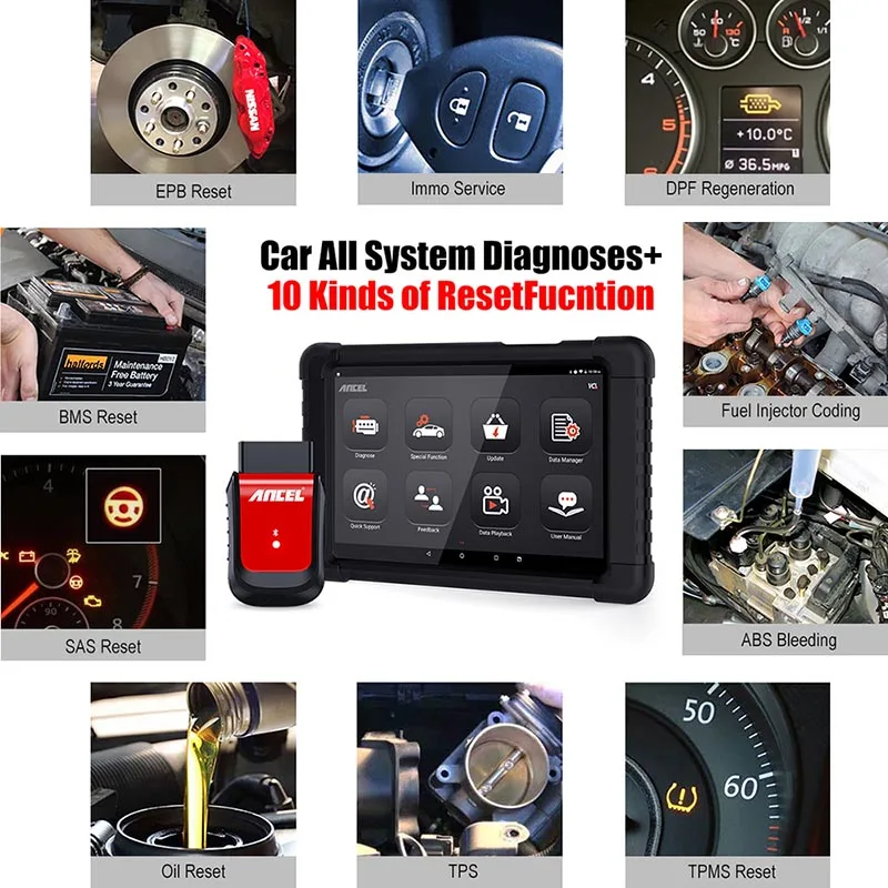 Ancel X6 OBD2スキャナフルシステムカー診断ツールコードリーダーabs 