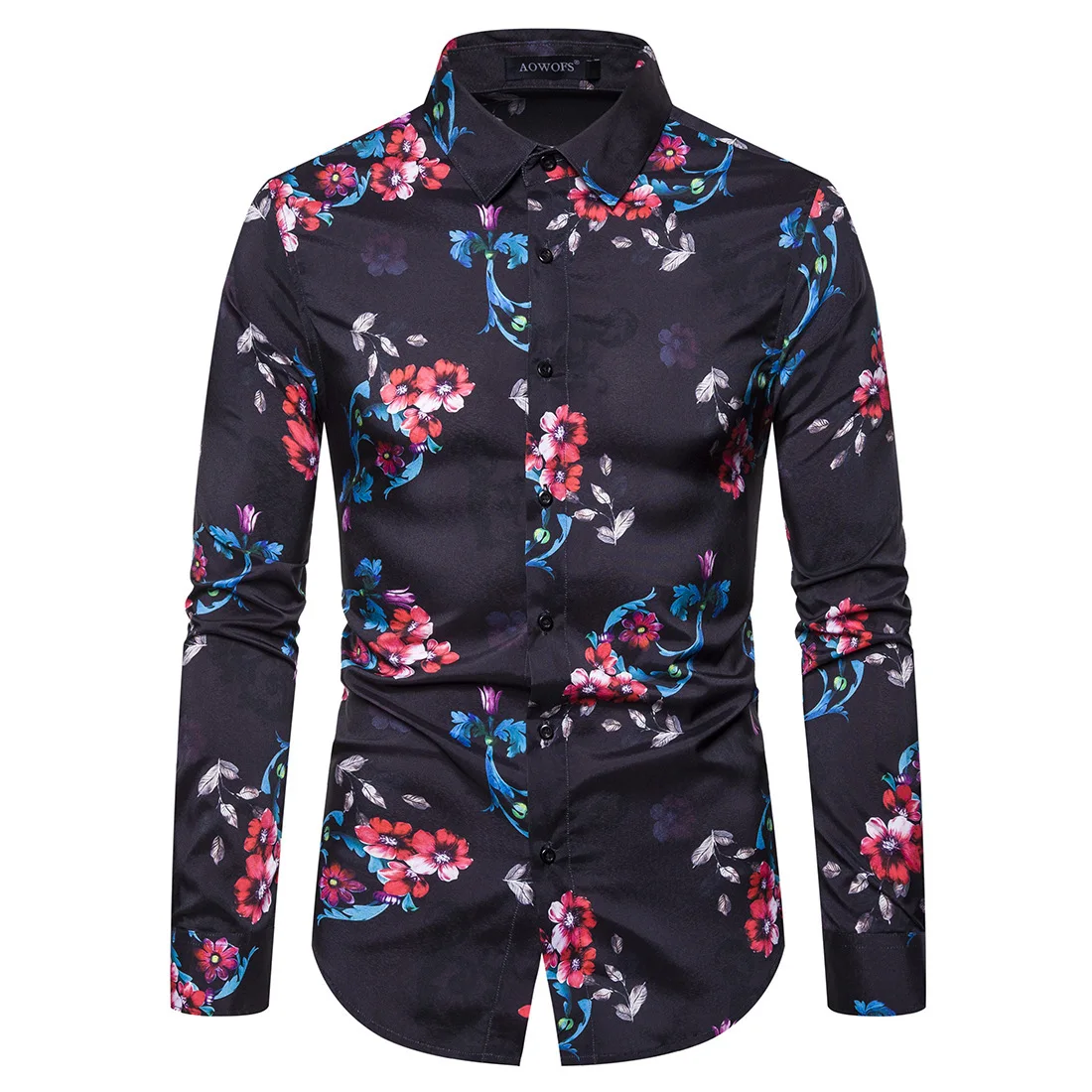 Shirt men, European size, stretch shirt, European and American printed shirt, men's shirt, men's long sleeve shirt
