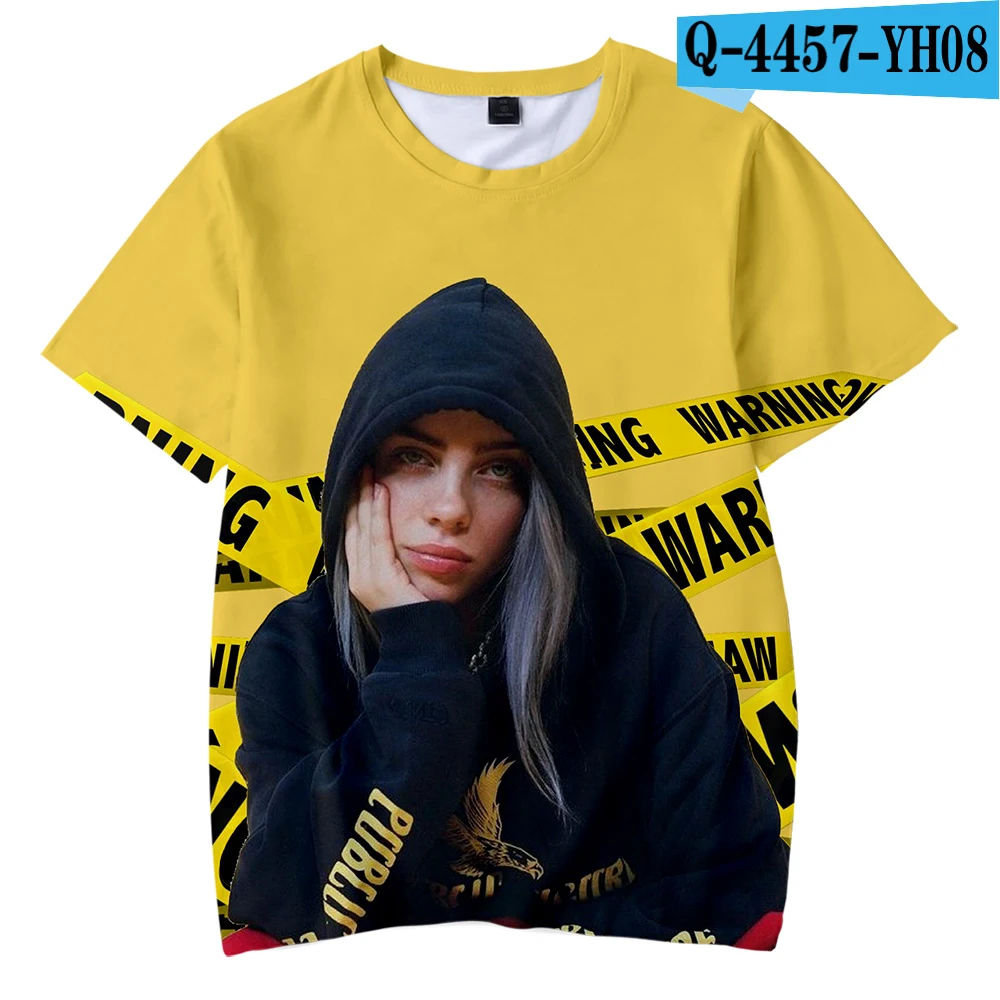 kids shirt 14 Футболка с 3D принтом Billie Eilish Camiseta для маленьких мальчиков и девочек летние футболки с короткими рукавами футболки унисекс, Детская футболка унисекс - Цвет: kids shirt 14