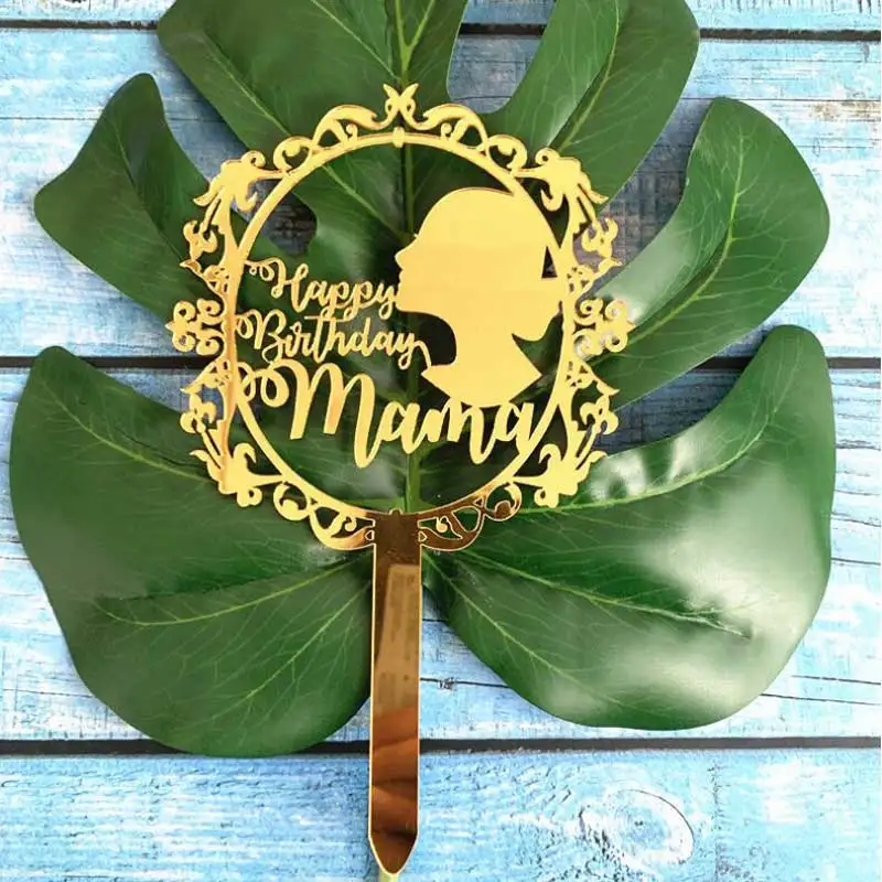 Золотой акриловый торт с надписью Happy Mother's Day флаги для торта топ мамы день