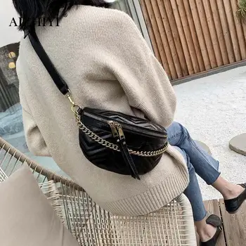 

Portable Women Messenger Bag Fashion PU Leather Phone Belt Bags Women Casual Zipper Fanny Waist Packs for Travel