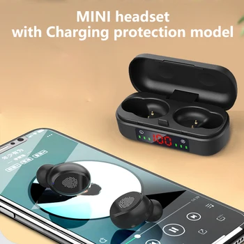 

V8 TWS Mini Headset Wireless Bluetooth 5.0 Earphone CVC8.0 Noise Cancelling Music Earbuds With LED Power Display With Microphone